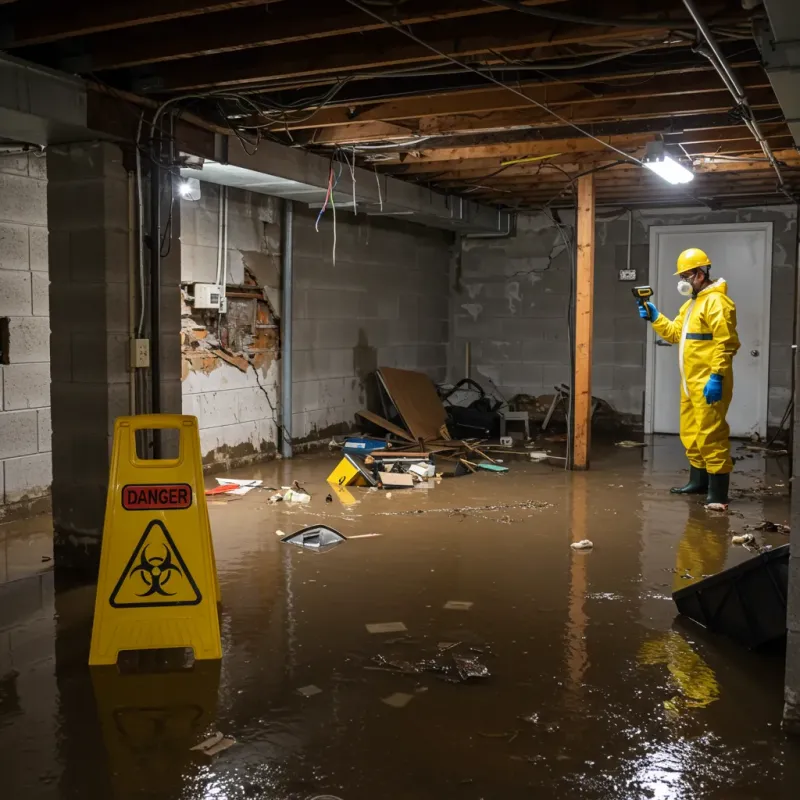 Flooded Basement Electrical Hazard in Noble County, OH Property