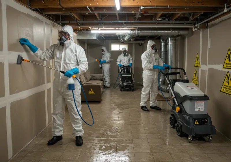 Basement Moisture Removal and Structural Drying process in Noble County, OH
